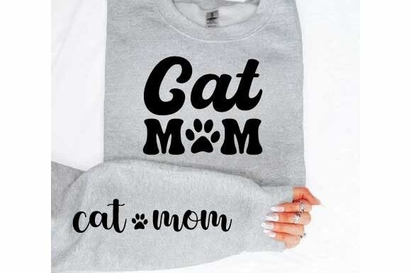 Cat Mom Sleeve SVG PNG Sublimation Graphics and T-Shirt Designs