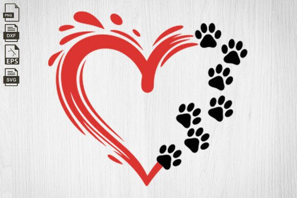 Dog Valentine, Paw Heart, Dog Mom SVG Graphics and Crafts Review