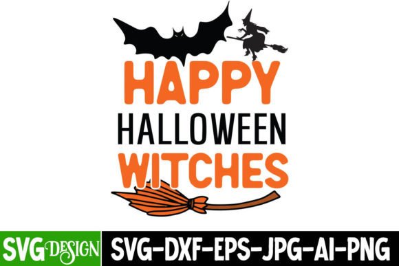 Happy Halloween SVG Cut File, Halloween Graphics & T-Shirt Designs
